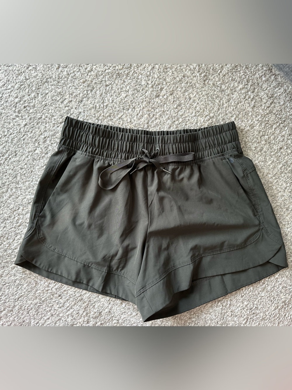 Women’s Apana Dark Olive Green Athletic Shorts